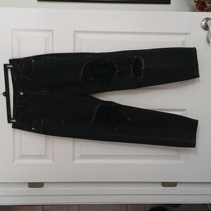 SHEIN Distressed  Black Jeans